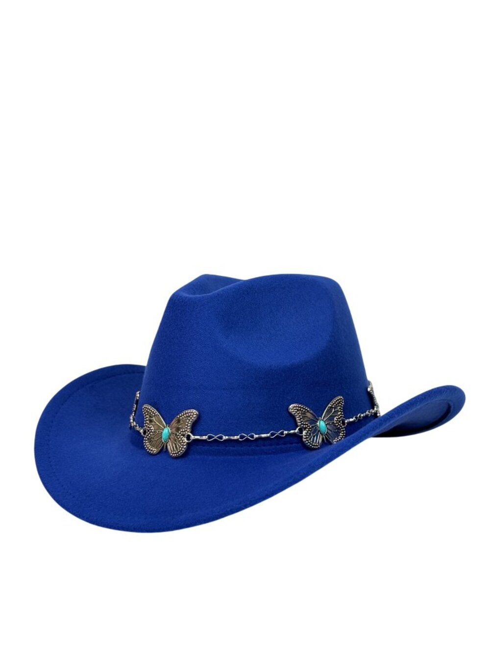 Blue Western Cowboy Hat Butterfly Hat Band Cowgirl Ranch Rodeo Festival Costume